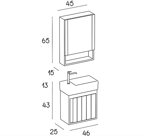 PVC vanity cabinet model D-4502